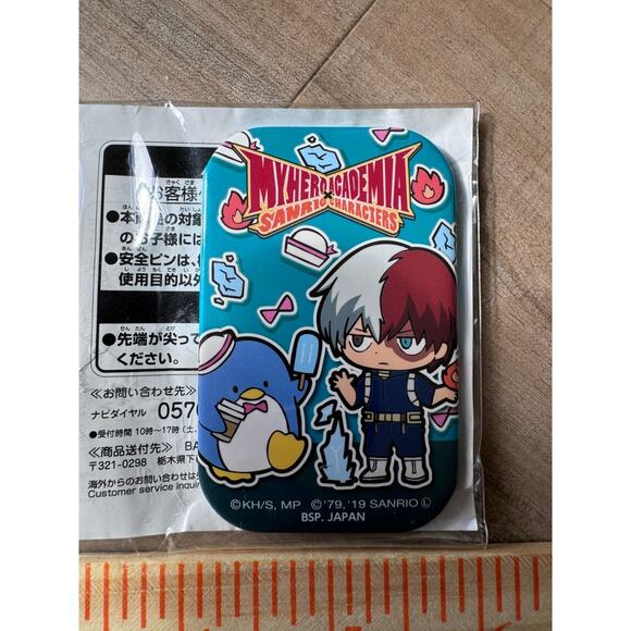 My Hero Academia Sanrio Pin Button Can Badge All Might Hello Kitty Todoroki Sam - Picture 3 of 4